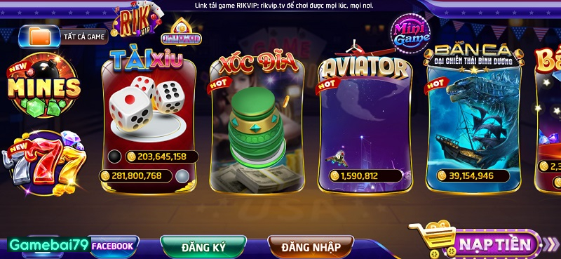 Kho tàng game của Rikvip có thể chinh phục mọi đối tượng người chơi