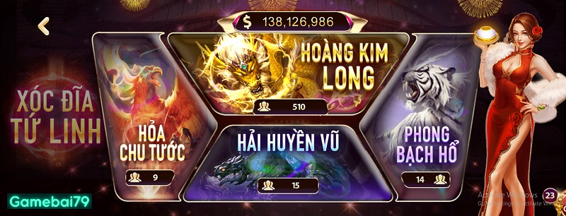 Xóc Đĩa Tứ Linh là nét chấm phá đặc sắc tại cổng game Nhatvip