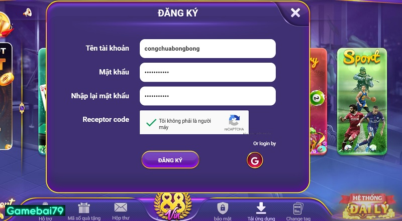 Hướng dẫn thao tác đăng ký tại cổng game G88