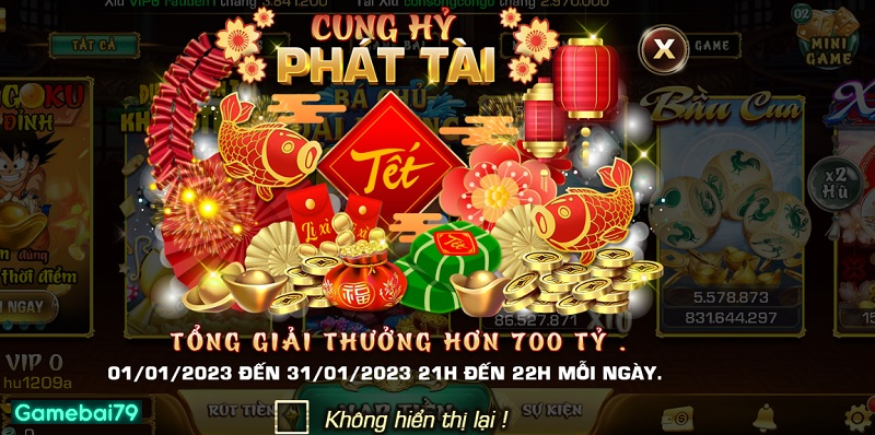 Khuyến mãi Cung Hỷ Phát Tài cho người chơi tham gia 