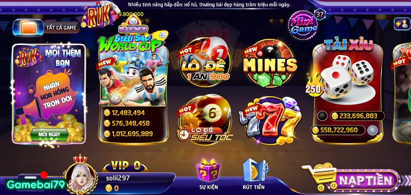 Cổng game bài đổi thưởng trực tuyến Rikvip Club