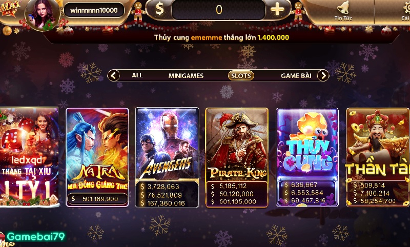 Sảnh Slots game đặc sắc nhất thị trường game bài