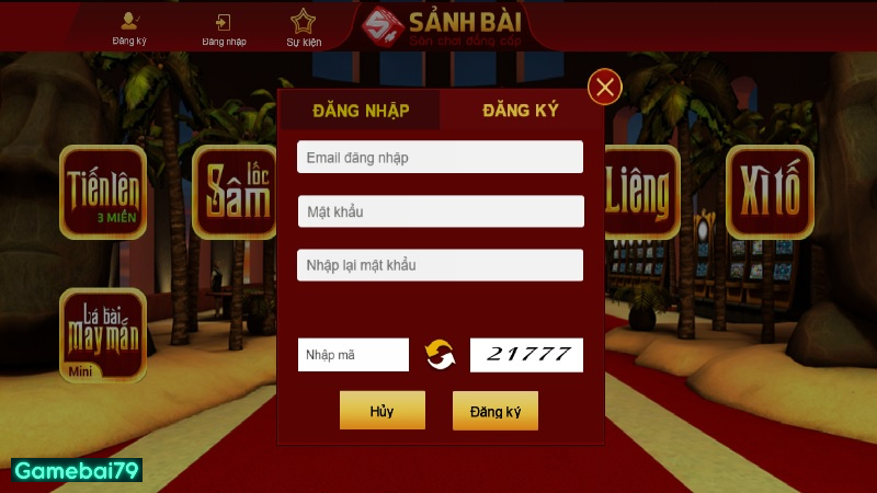 Hướng dẫn đăng ký tài khoản chơi tại cổng game Sảnh Bài