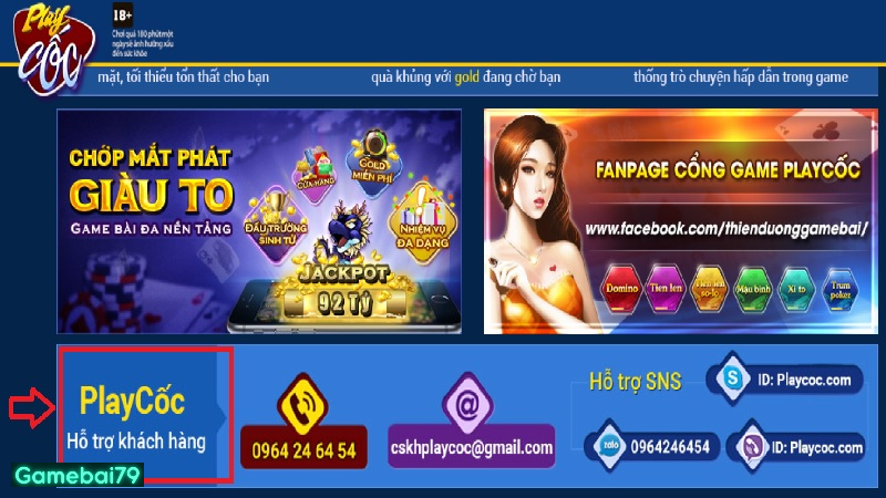 Các phương thức liên hệ với hỗ trợ viên của cổng game