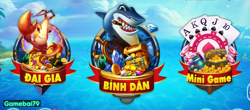 Giao diện 3 phòng game cho người chơi trải nghiệm