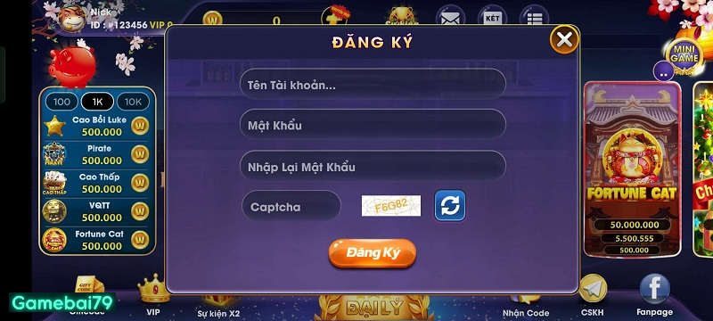 Nhận được tiền vốn hậu hĩnh để chơi game khi tạo tài khoản