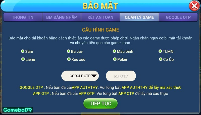 Tính năng quản lý game để tăng bảo mật tài khoản