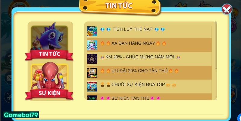 Sự kiện hấp dẫn tại cổng game luôn được cập nhật