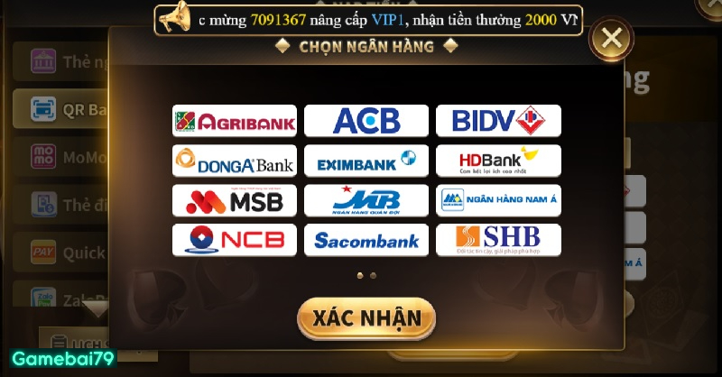 Hình thức nạp tiền 1 Pay nhanh chóng cho người chơi