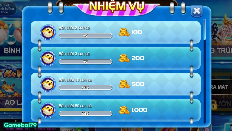 Thực hiện các mục nhiệm vụ và nhận thưởng từ cổng game