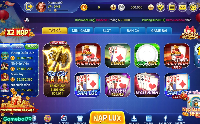 Một số ưu điểm nổi bật làm nên tên tuổi của cổng game bài Lux666 club