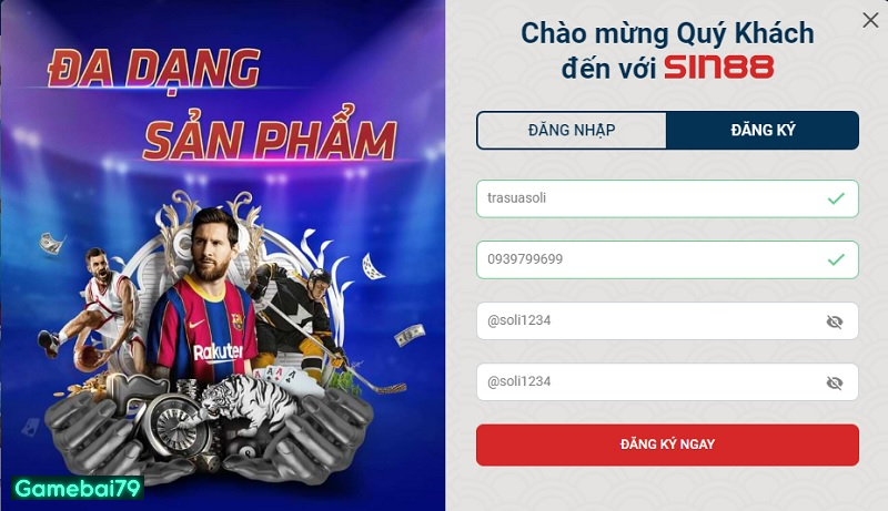 Đăng ký tài khoản sin88 đơn giản chỉ cần 5 phút cho anh em tân thủ