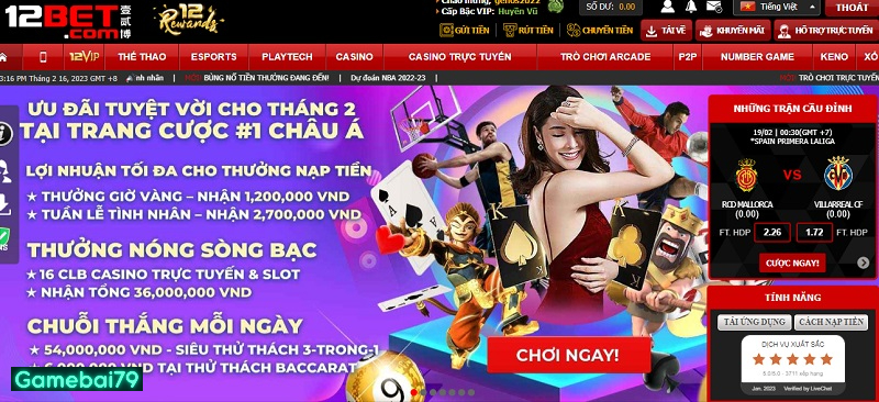 Các mặt ưu điểm của nhà cái cá cược uy tín 12bet 