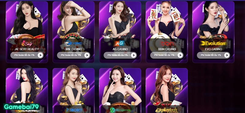 Casino trực tuyến cùng nhiều nhà cung cấp nổi tiếng