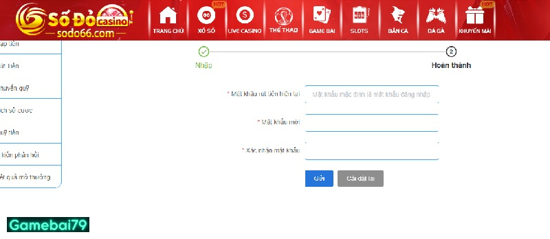 Tạo mật khẩu rút tiền an toàn tại nhà cái online