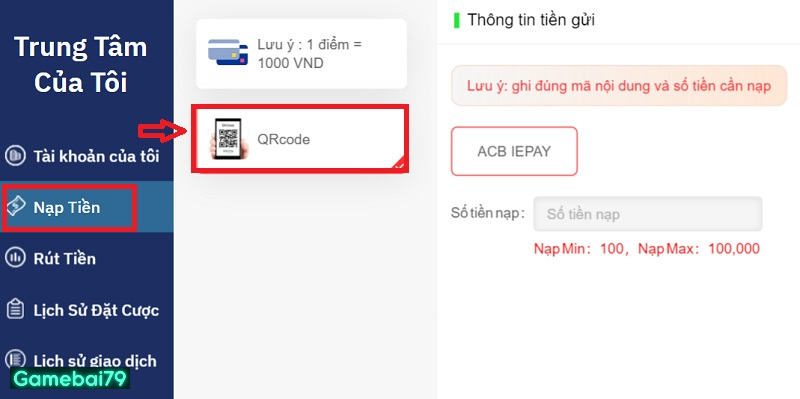 Cách nạp tiền vào tài khoản đơn giản thông qua QR Code