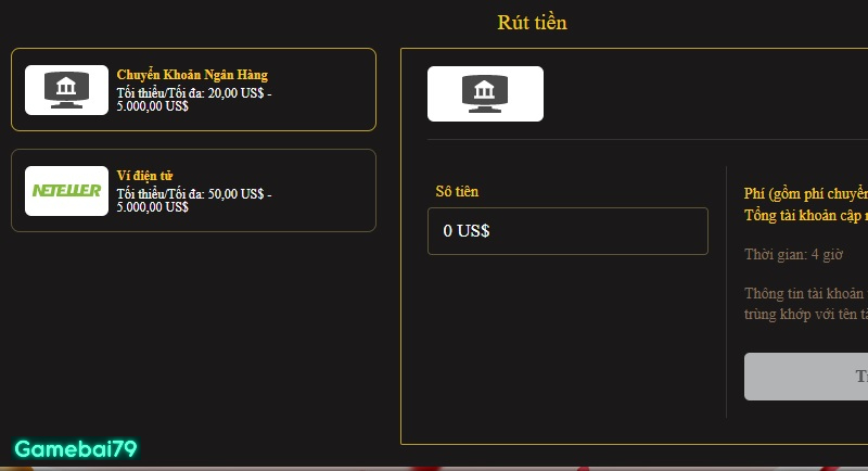 Quy trình rút tiền online dễ dàng cho người chơi