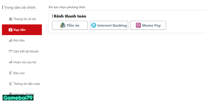 Trang web tạo nhiều hình thức nạp tiền cho cược thủ tha hồ lựa chọn