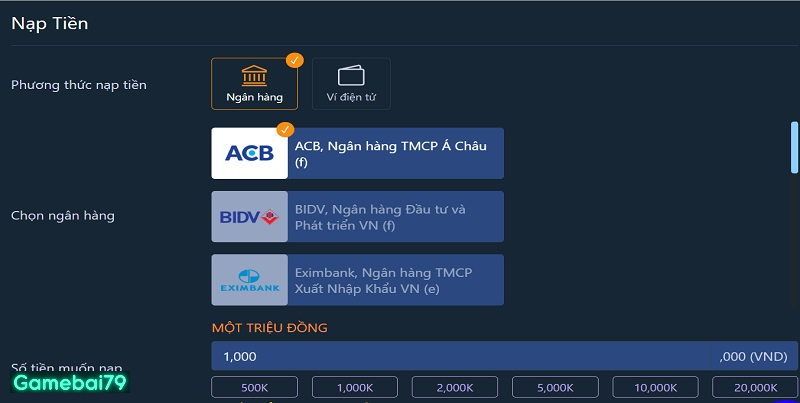 Thực hiện nạp tiền để chơi cá cược trọn vẹn hơn ở sân chơi này